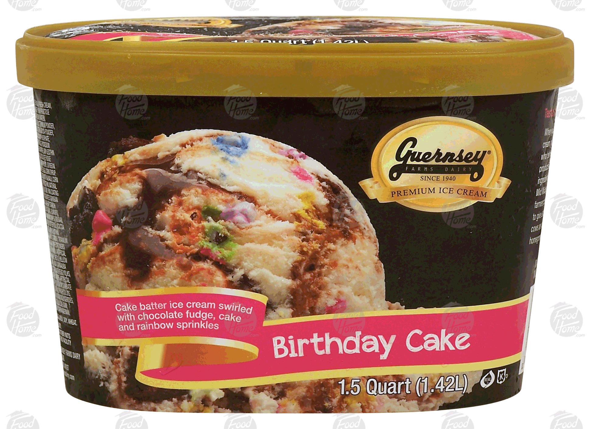 Guernsey  birthday cake batter ice cream with fudge and rainbow sprinkles Full-Size Picture